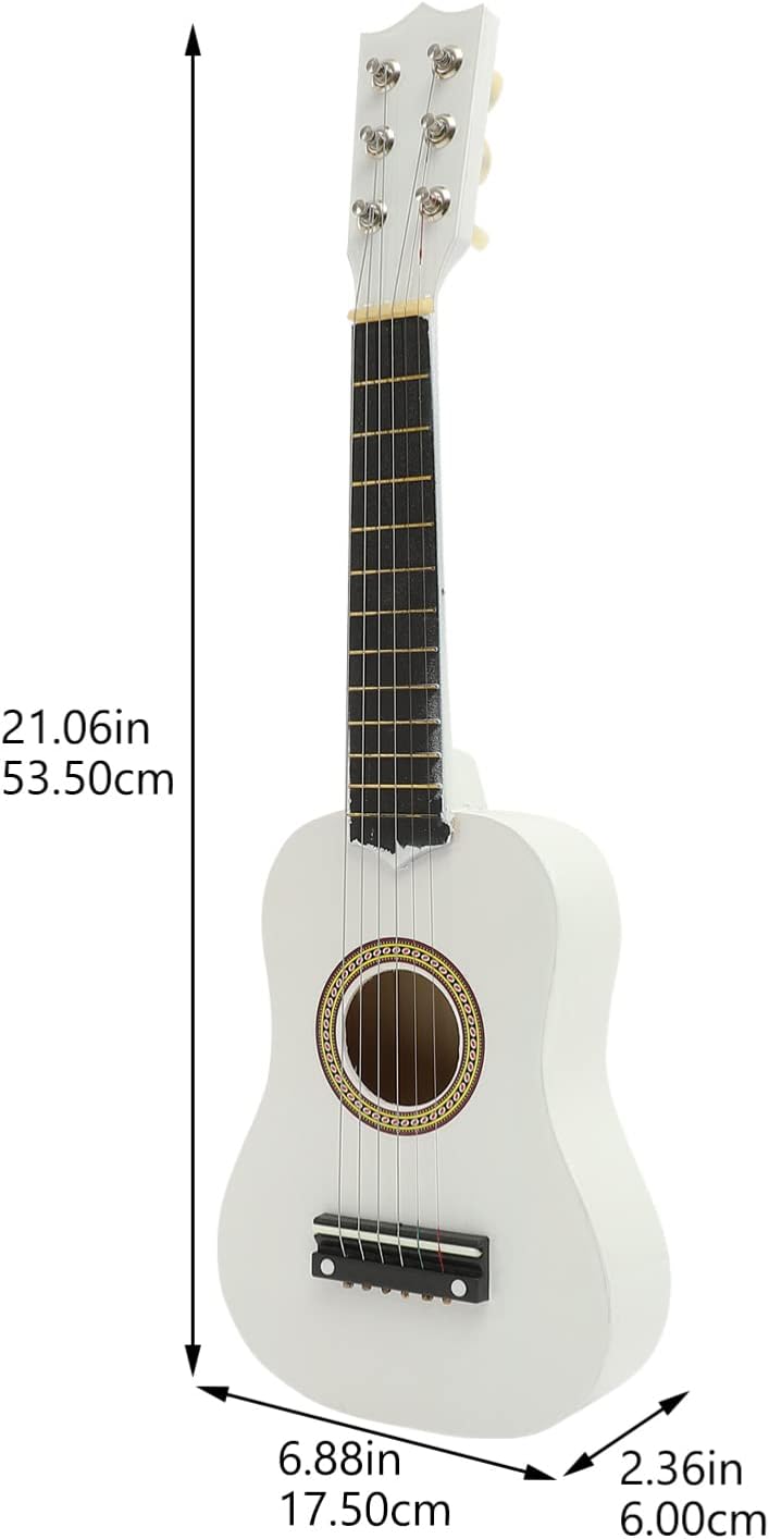 comfrt 21 Inch Guitar Small Acoustic Guitar for Beginners 6- String Wooden Guitar White - Image 5