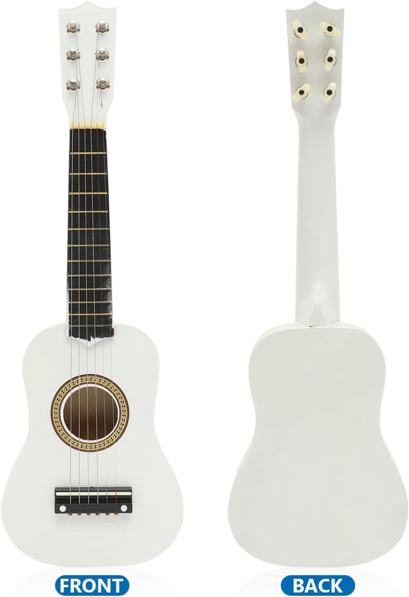 comfrt 21 Inch Guitar Small Acoustic Guitar for Beginners 6- String Wooden Guitar White - Image 4