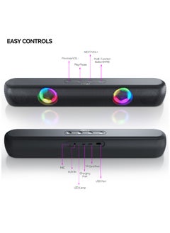 T-WOLF Computer Speakers Bluetooth Desktop Soundbar Stereo Audio RGB Gaming PC  Wireless AUX Wired USB Power Desk Monitor Laptop PC External Speaker  - Image 3
