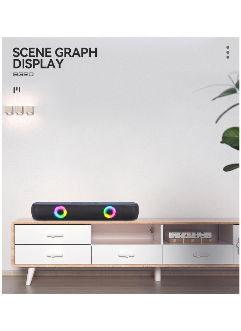T-WOLF Computer Speakers Bluetooth Desktop Soundbar Stereo Audio RGB Gaming PC  Wireless AUX Wired USB Power Desk Monitor Laptop PC External Speaker  - Image 4