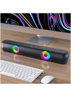 T-WOLF Computer Speakers Bluetooth Desktop Soundbar Stereo Audio RGB Gaming PC  Wireless AUX Wired USB Power Desk Monitor Laptop PC External Speaker  - Image 5