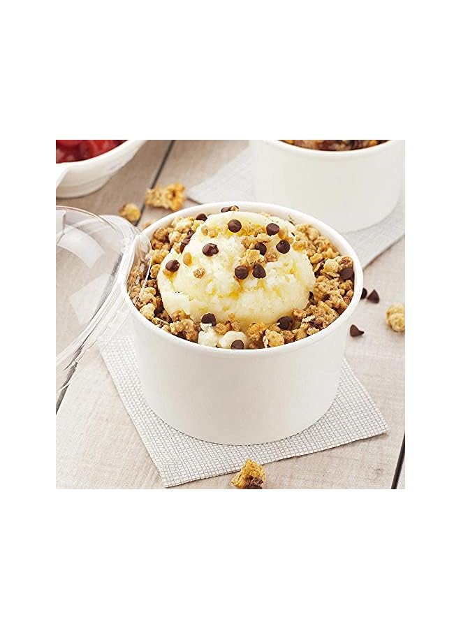 S-TOP Disposable Paper Ice Cream Cup with Spoon 25-Pieces, 8 oz Capacity - Image 2