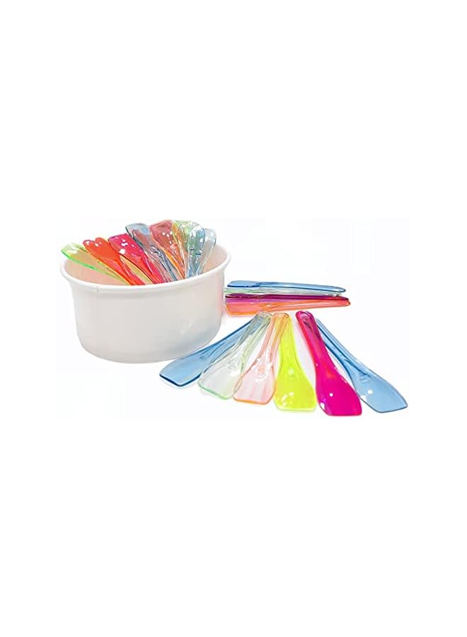 S-TOP Disposable Paper Ice Cream Cup with Spoon 25-Pieces, 8 oz Capacity - Image 1