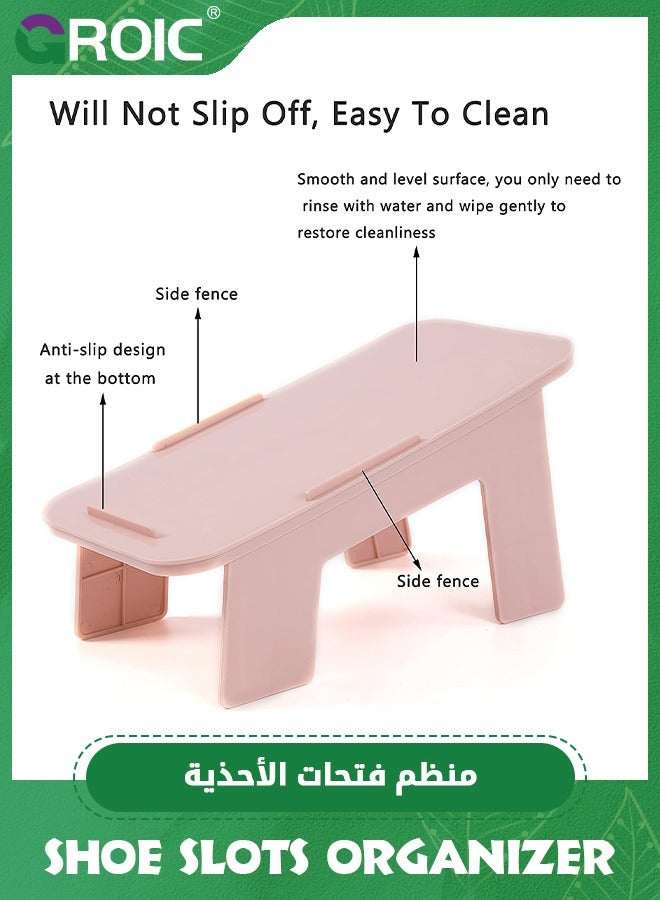 GROIC 4 Pack Shoe Slots Organizer,Double Layer Stack Shoe 50% Space-Saving Storage Shoe Rack Detachable and Combinable Simple Shoe Rack Creative Storage Shoe Rack Household Shoe Storage Rack - Image 2