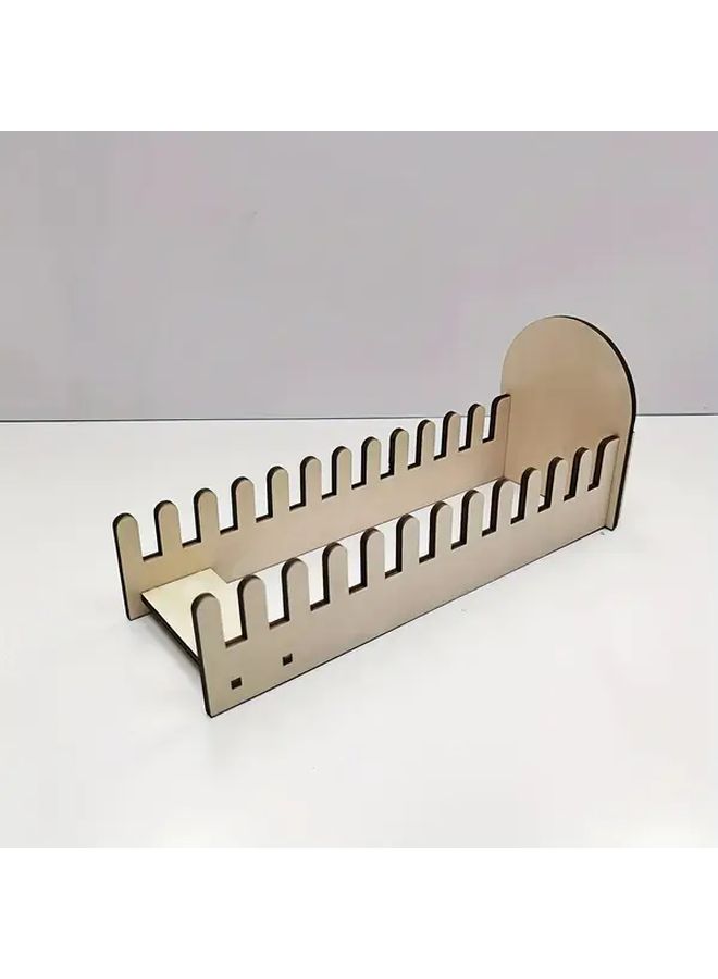 Wooden Greeting Card Display Stand 12 Slot Desktop Organizer Postcard Holder - Image 4