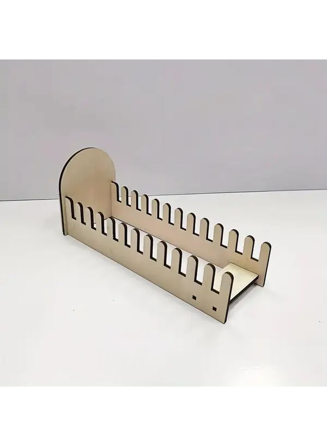 Wooden Greeting Card Display Stand 12 Slot Desktop Organizer Postcard Holder - Image 5