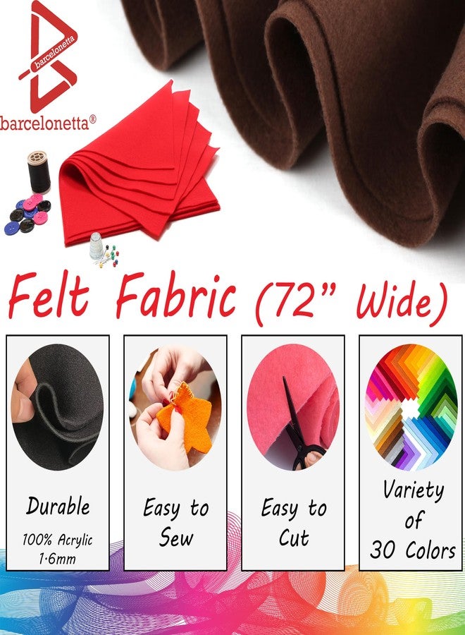 Barcelonetta | Acrylic Felt Fabric Yard | 72" X 72" | 1.6mm Thick | DIY Arts & Crafts, Sewing, Cushion and Padding (Orange, 2 Yard) - Image 2