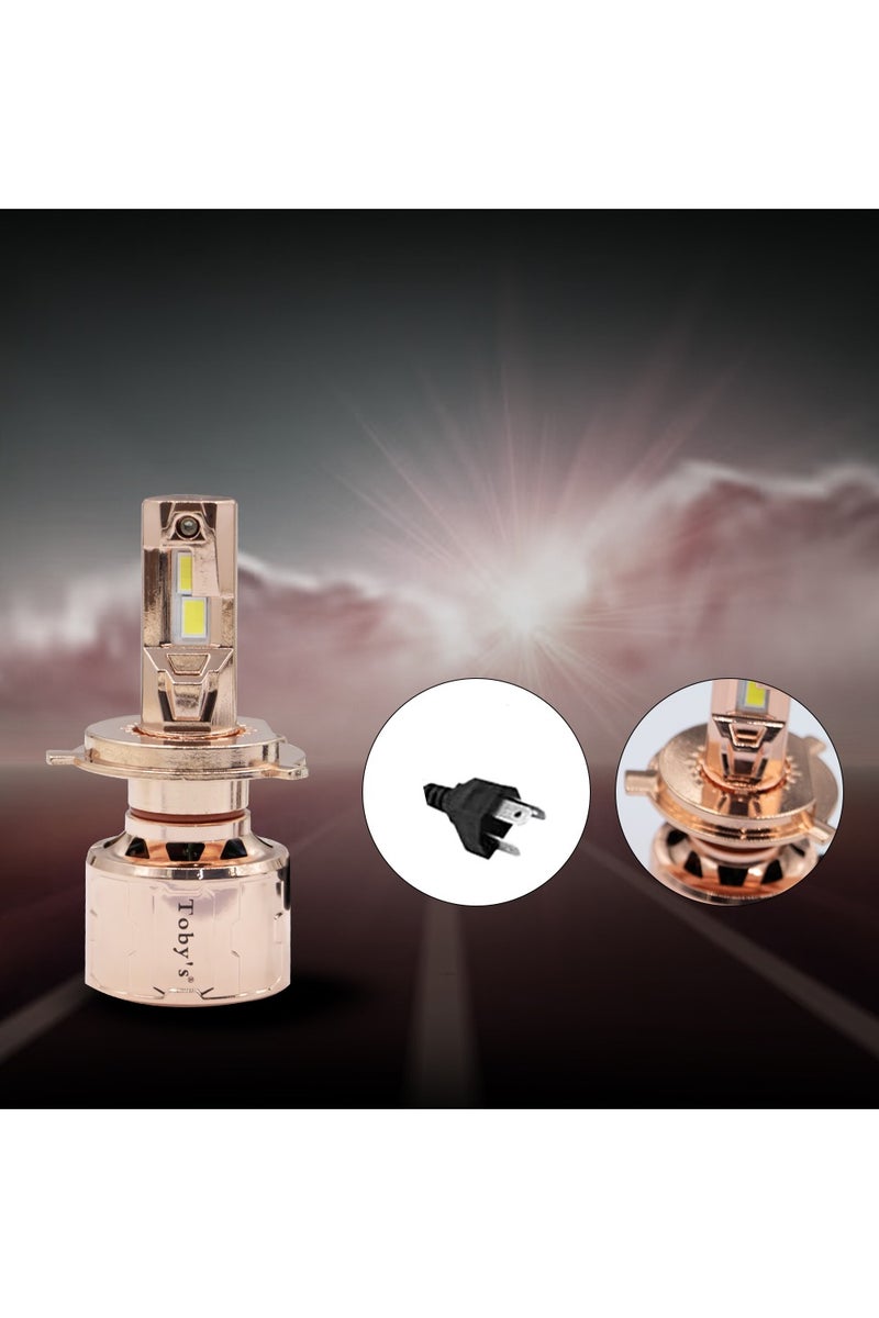 Toby's Toby’s LX-150 H4 – 300W 2 Pieces of LED Headlights with 30,000 Lumens, IP65 Protection, Rotary Cooling, and Bonus Keychain for Ultimate Night Driving Power - Image 5
