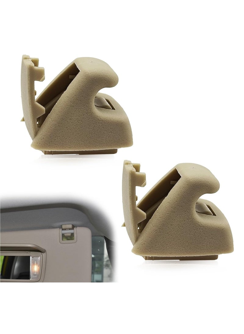 Bukela 2 Pack Sun Visor Clips, Bracket Sunvisor Retainer Clips Auto Replacement Sunvisor Clip For Chevy Silverado 1500, Tahoe, GMC Sierra 1500, Yukon 2007-2013 (Beige) - Image 1