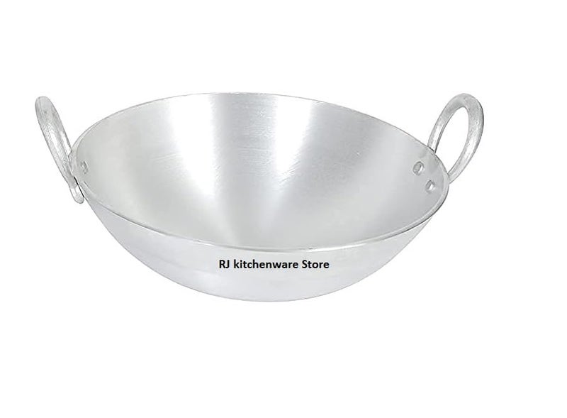 RJ kitchenware Store RJ Kitchenware Aluminum Kadhai | Non Induction Kadai | Without Non Stick | Silver (1.5 L) - Image 1