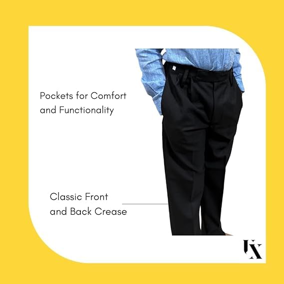 PALIANS Unisex-Child Regular Fit Mid Rise Black Uniform Trousers - Durable, Adjustable Fit School Wear, 7-8 Years - Image 5