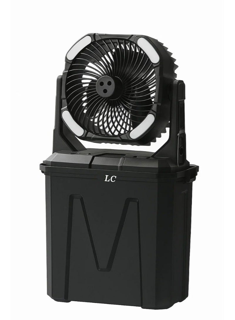 ال سي مروحة ضباب محمولة سعة 10 لتر، مروحة تبريد شخصية بقدرة 15 وات، مروحة ترطيب شحن من النوع C - Image 1