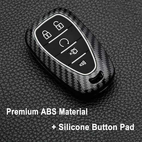 Muxkenper Key Fob Cover Case Fit for Chevrolet 2019 2018 2017 Chevy Malibu Camaro Equinox Trax Traverse Sonic Cruze Volt Spark Keyless Entry Remote Case Holder ABS Carbon Fiber Pattern (Black) - Image 4