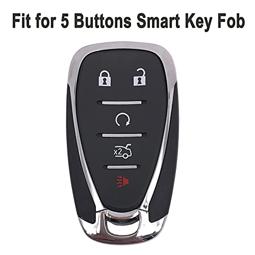 Muxkenper Key Fob Cover Case Fit for Chevrolet 2019 2018 2017 Chevy Malibu Camaro Equinox Trax Traverse Sonic Cruze Volt Spark Keyless Entry Remote Case Holder ABS Carbon Fiber Pattern (Black) - Image 2