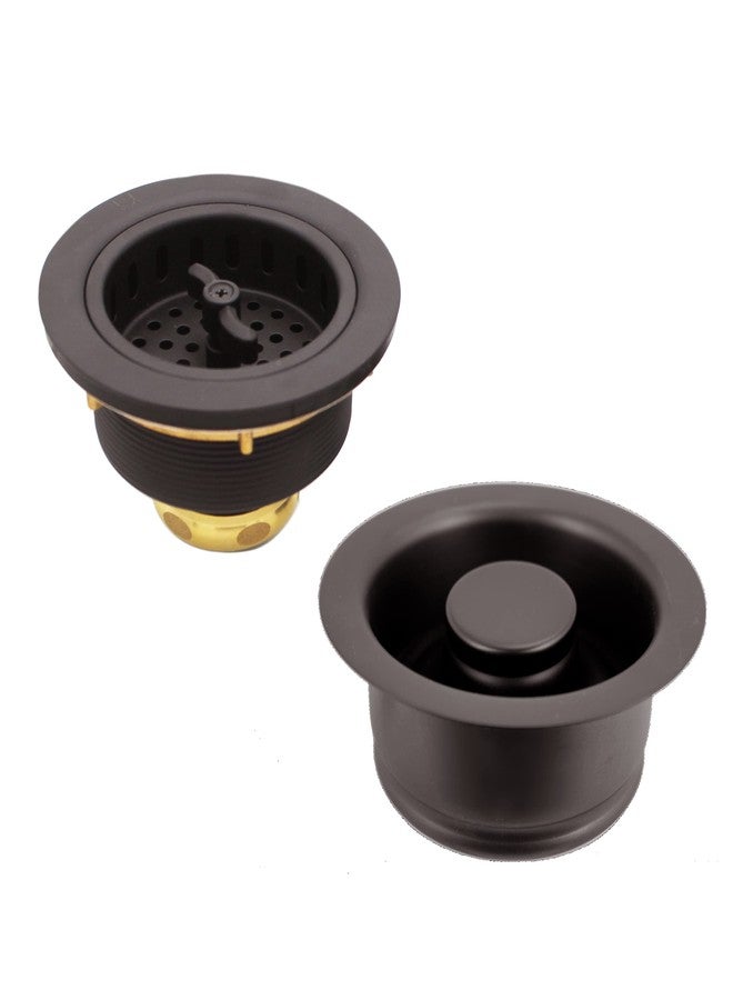 Westbrass D2155-12 Wing Nut Style Large Kitchen Basket Strainer with Waste Disposal Flange and Stopper, Oil Rubbed Bronze - Image 1