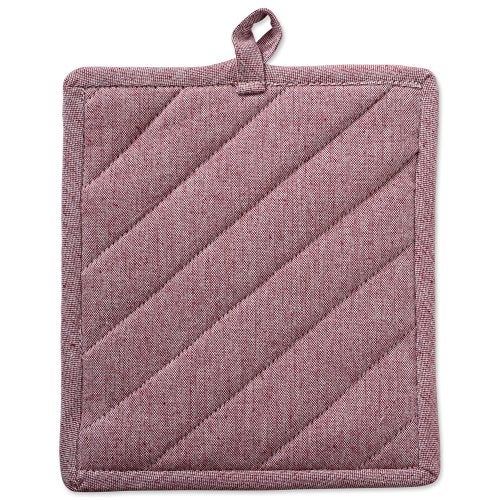 DII 100% Cotton Solid Chambray Kitchen Set, Potholders, Aqua, 2 Piece - Image 3