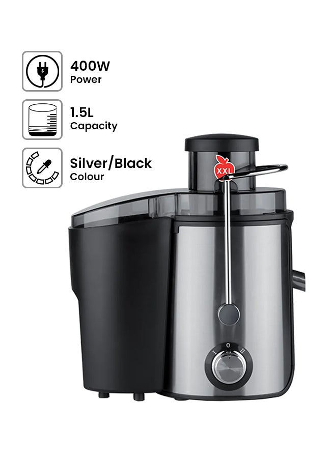 عصارة فواكه كهربائية سعة 1.5 لتر بقوة 400 وات 1.5 L 400 W JN1403 أسود/ فضي