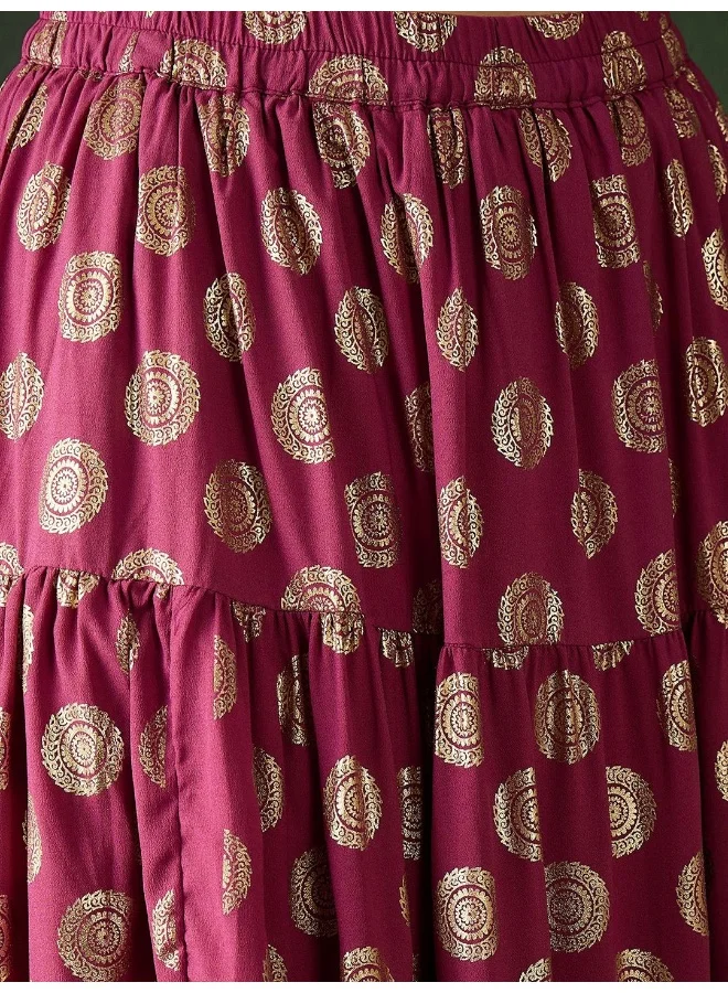 أيه كيه إس ليجنجا شولي مطبوعة بالرقائق الذهبية باللون الأرجواني