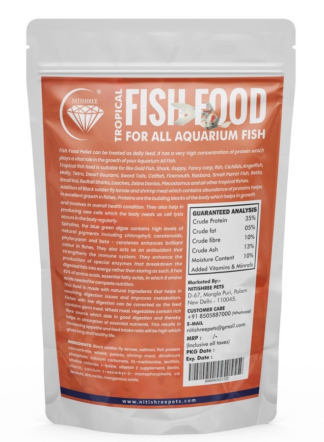 طعام نيتيشري الخاص للأسماك لجميع مراحل نموها - عبوة 1 كجم (حبيبات 1.2 مم) | غذاء يومي لنمو جميع أسماك الزينة الاستوائية وأسماك الكوي، عبوة واحدة - Image 2