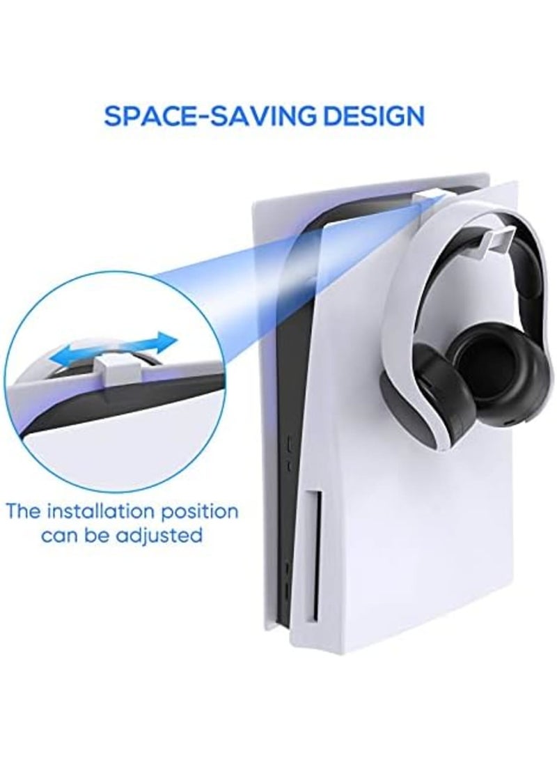 Luckam PS5 Headphone Holder - Minimalist Aluminum Hook for Gaming Headsets, Stylish and Space-Saving Design for Sony Playstation 5, White - Image 4