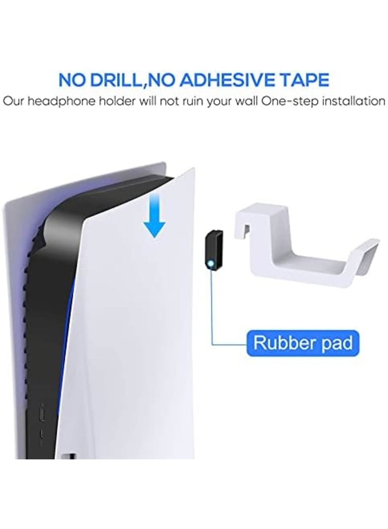 Luckam PS5 Headphone Holder - Minimalist Aluminum Hook for Gaming Headsets, Stylish and Space-Saving Design for Sony Playstation 5, White - Image 5