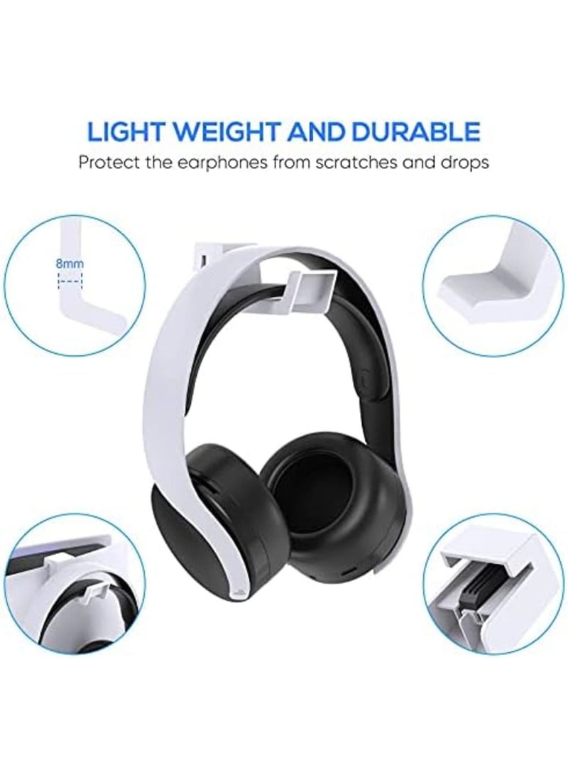 Luckam PS5 Headphone Holder - Minimalist Aluminum Hook for Gaming Headsets, Stylish and Space-Saving Design for Sony Playstation 5, White - Image 2