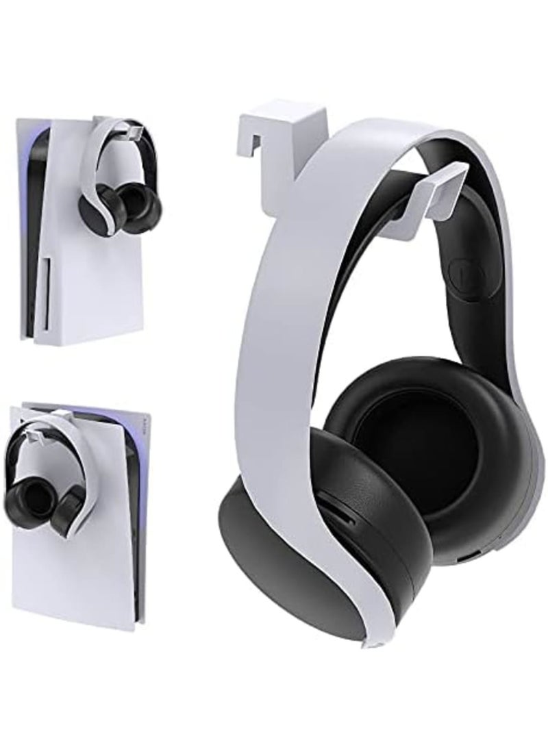 Luckam PS5 Headphone Holder - Minimalist Aluminum Hook for Gaming Headsets, Stylish and Space-Saving Design for Sony Playstation 5, White - Image 1