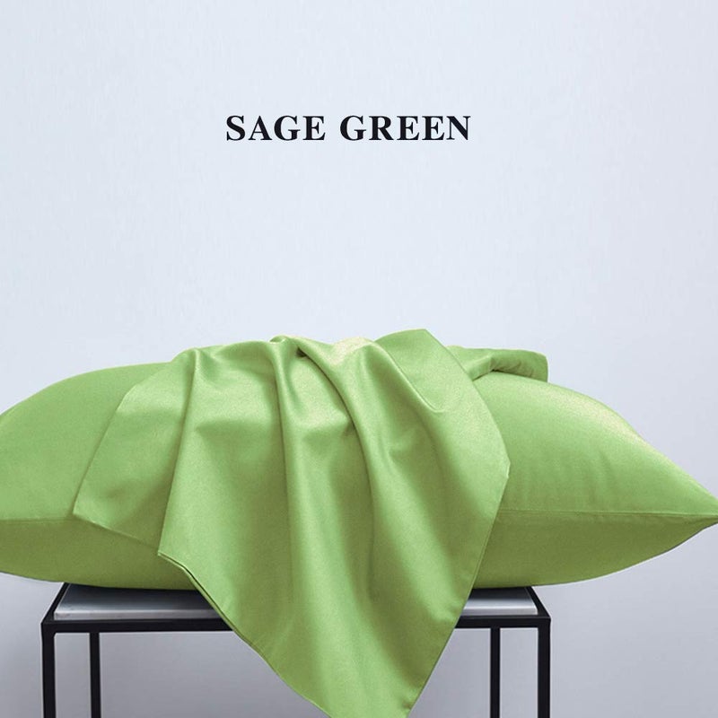 NTBAY Queen Pillowcase Set - 4 Pack Brushed Microfiber 20x30 Pillowcases - Soft  Wrinkle-Free  Fade-Resistant  Stain-Resistant  Sage Green Pillowcases with Envelope Closure - 20x30 Inches  Sage Green - Image 4