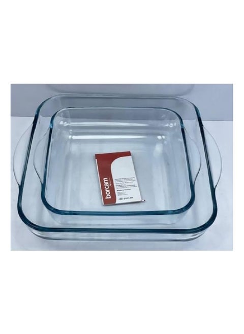 A set of Pyrex thermal glass trays, 2 pieces, from Procam, in two sizes, made in Turkey