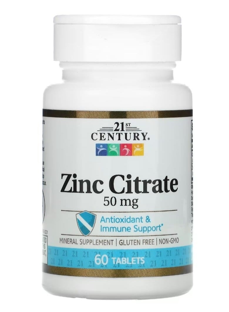 Zinc Citrate, 50 mg, 60 Tablets