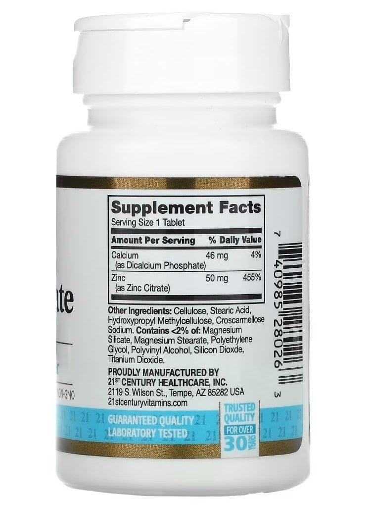 Zinc Citrate, 50 mg, 60 Tablets