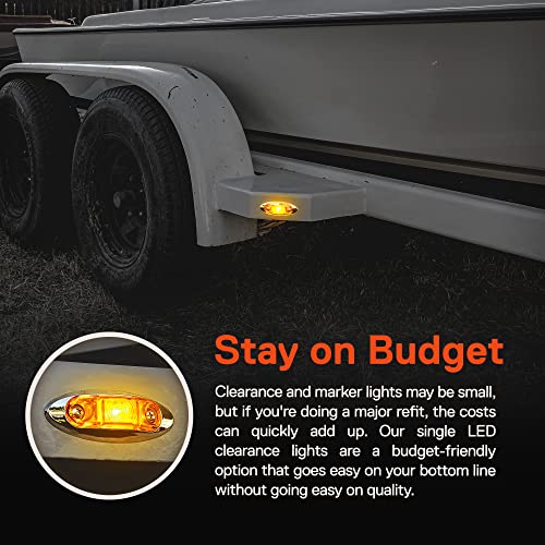 ONLINE LED STORE TRUE MODS 12pc 2.5" Amber + Red LED Trailer Marker Light w/Chrome Bezel [DOT FMVSS 108] [SAE P2] [Surface Mount] [Waterproof IP67] Clearance Side Marker Lights for Trailer Truck - Image 3