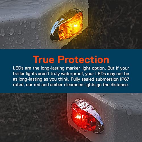 ONLINE LED STORE TRUE MODS 12pc 2.5" Amber + Red LED Trailer Marker Light w/Chrome Bezel [DOT FMVSS 108] [SAE P2] [Surface Mount] [Waterproof IP67] Clearance Side Marker Lights for Trailer Truck - Image 5
