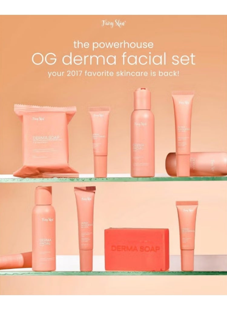 Fairy Skin Derma Facial Kit 4 in 1 with Derma Soap Facial Toner Brightening Cream and Sunblock Cream for Clear and Glowing Skin - Image 1