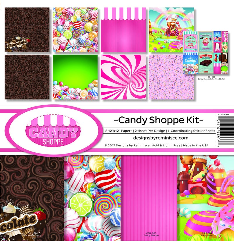 Reminisce CSH200 Candy Shoppe Scrapbook Collection Kit Pink