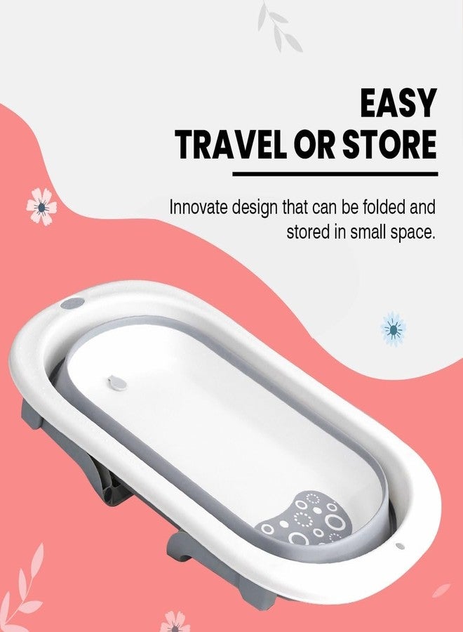 Deoxys Foldable Baby Bath Tub for Kids, Baby Bath Seat Mini Swimming Pool, Kids Bathtub for Baby with Non-Slip Base, Kids Baby Bath tub for 0 to 3 Years Old Kids - Image 2