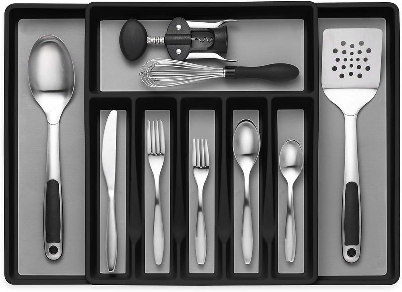Expandable Cutlery Drawer Organizer Flatware Drawer Tray for Silverware Serving Utensils MultiPurpose Storage for Kitchen Office Bathroom Supplies
