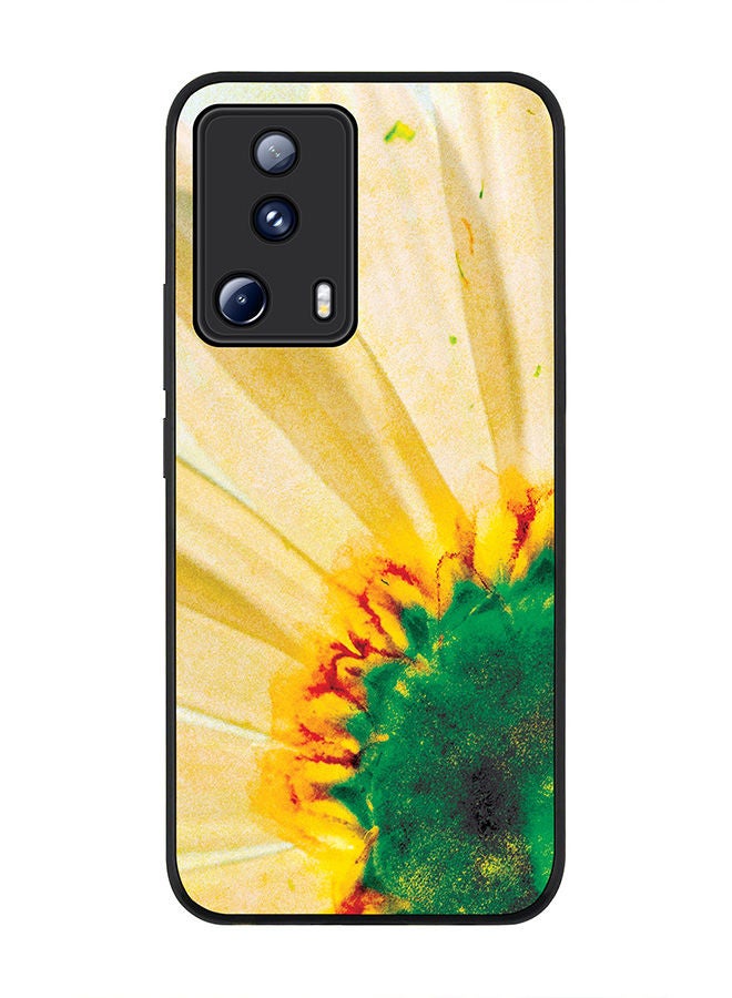 Stylizedd Rugged Black edge case for Xiaomi 13 Lite 5G / Xiaomi Civi 2 5G, Slim fit Soft Case Flexible Rubber Edges Anti Drop TPU Gel Thin Cover -  Bloomin Sunflower - Image 1