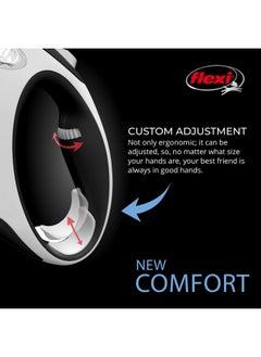 Flexi FLEXI® New Comfort Tape Retractable Dog Leash for Large Dogs Upto 110 lbs. - 26 ft., Nylon, Grey/Black| Tangle Free Pet Walking Leash with One-Handed Brake, Pause, Lock |German Quality Product  - Image 3