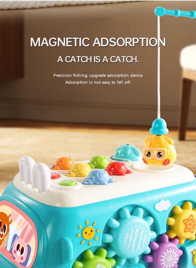 Baby Musical Toys Building Blocks Bus Toy with Sound  Light, with Xylophone/Hammering/Fishing Game  Windmill  Gear Rotation etc Sensory Learning, Educational Musical Learning Instruments Toy Gift fo - Image 4