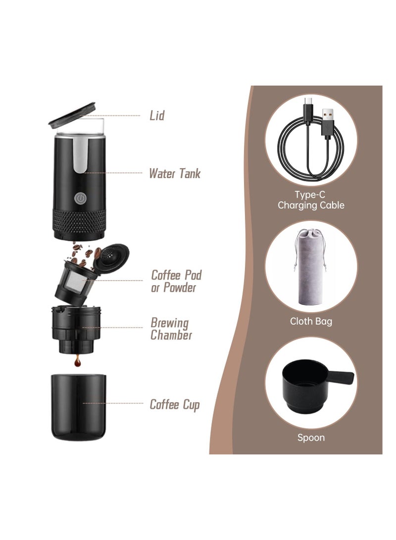 SYOSI صانع الإسبريسو المحمولة، آلة قهوة كهربائية للسفر إصدار غير ساخن متوافقة مع كبسولات K وقهوة مطحونة، صانع إسبريسو مدمج للمكتب، السفر، التخييم، واستخدامات في الهواء الطلق - Image 3