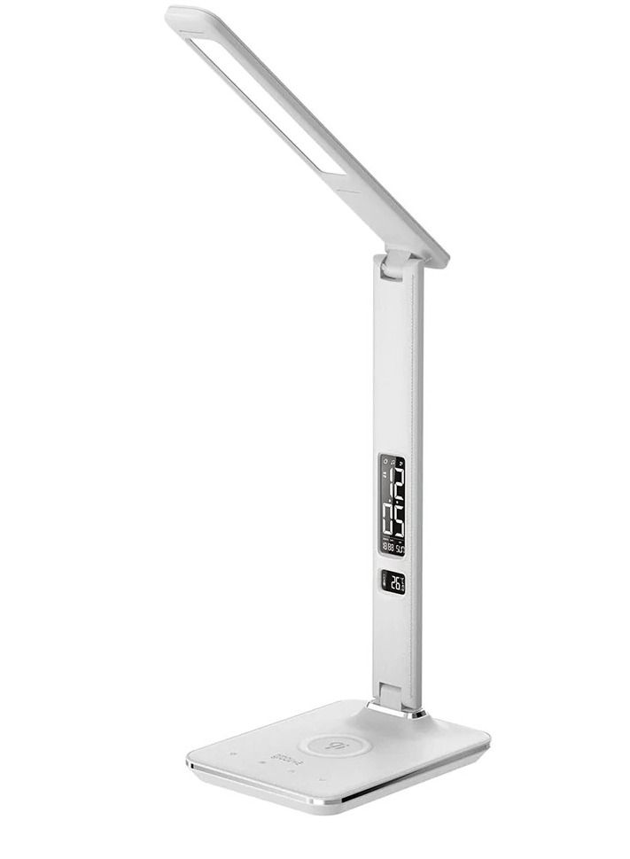 لايت مصباح طاولة قابل للطي مع شاحن لاسلكي LED ضوء الليل المنبه الرقمي U13Q - Image 1