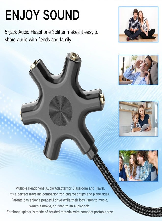 HOSONGIN USB-C Audio Splitter for 5 Headphones - USB C to 3.5mm Hi-Res DAC Adapter for MacBook, iPad Pro, Galaxy S24, Pixel - Travel, Classroom, Gaming Use - Share Audio with Friends - Image 3