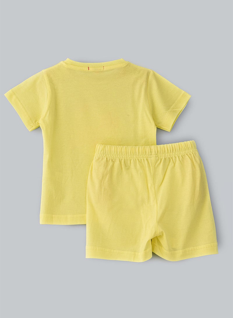 Jelliene Round neck s/slv graphic t-shirt with solid shorts - Image 2