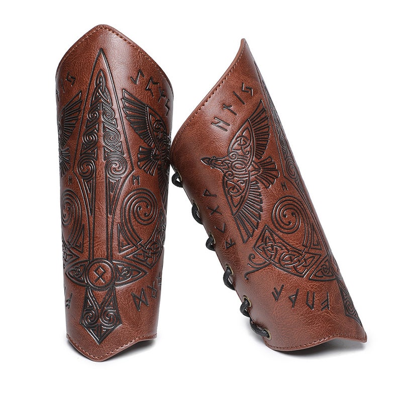 Medieval Vintage Embossed Wrist Guard Knight Cosplay Accessory - Image 5