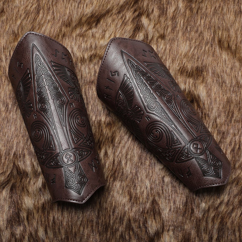 Medieval Vintage Embossed Wrist Guard Knight Cosplay Accessory - Image 2