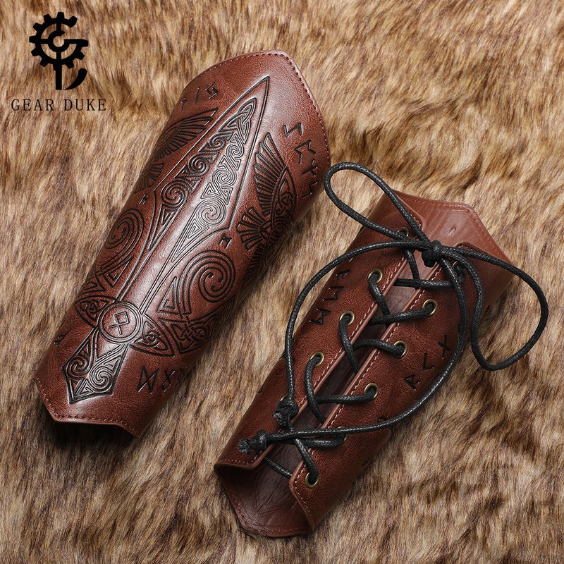 Medieval Vintage Embossed Wrist Guard Knight Cosplay Accessory - Image 1