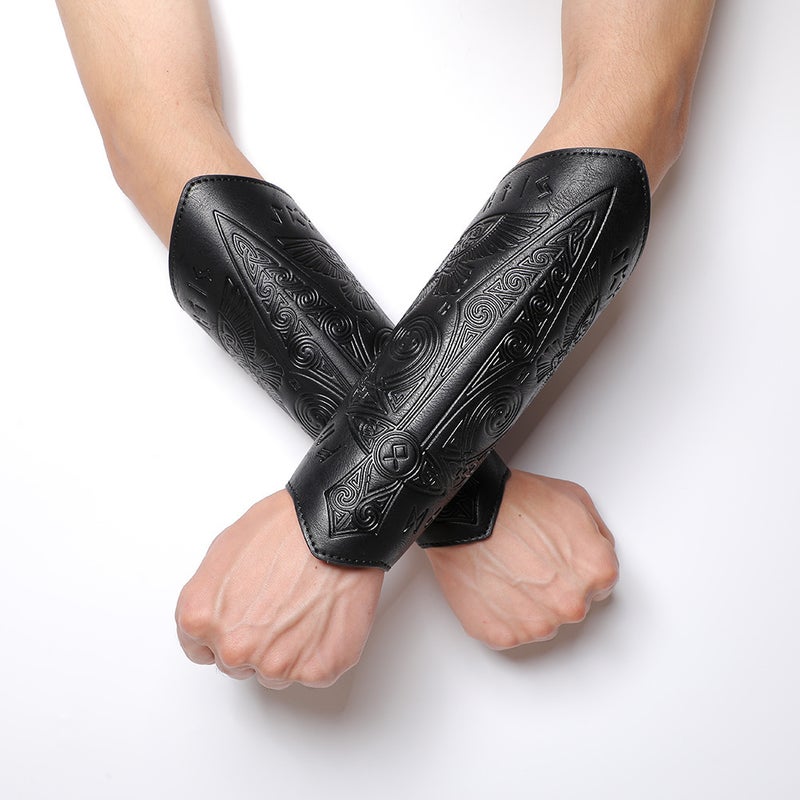 Medieval Vintage Embossed Wrist Guard Knight Cosplay Accessory - Image 3
