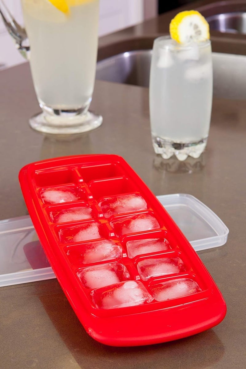 Joie Standard Ice Cube Tray, Covered and Stackable, No-Spill Removable Lid, Pop Open Door for Easy Refills, Keeps Ice Fresh, Freezer Durable, Dishwasher Safe, Colors May Vary - Image 5