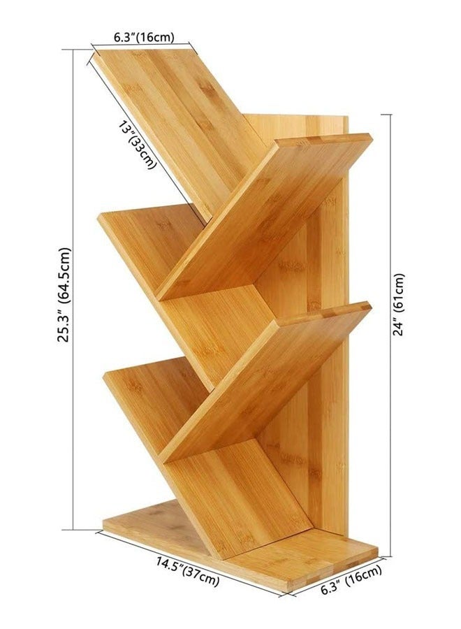 Arabest 5-Shelf Bookshelf Tree Bookcase Wood Bookshelves Storage Rack MDF Tree Book Shelf Display Organizer for Books,Magazines,CDs and Photo Album Holds Up to 5kgs Per Shelf,Beige - Image 2